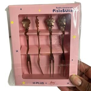H-Plus X Bros Kanakei's Small Animals Piske & Usagi Dessert Fork Set